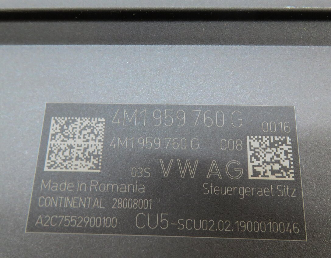 Thumbnail 4: 2019 AUDI Q7 (4M) FRONT RIGHT PASSENGER SEAT CONTROL MODULE