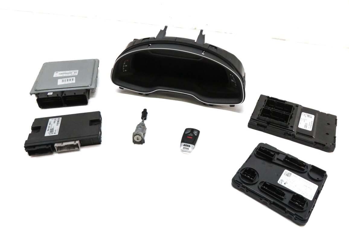 2019 AUDI Q7 4M 3.0L CREC ENGINE ECM BCM SPEEDOMETER IMMOBILIZER MODULE KEY SET