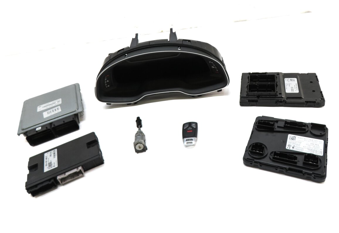 Thumbnail 2: 2019 AUDI Q7 4M 3.0L CREC ENGINE ECM BCM SPEEDOMETER IMMOBILIZER MODULE KEY SET