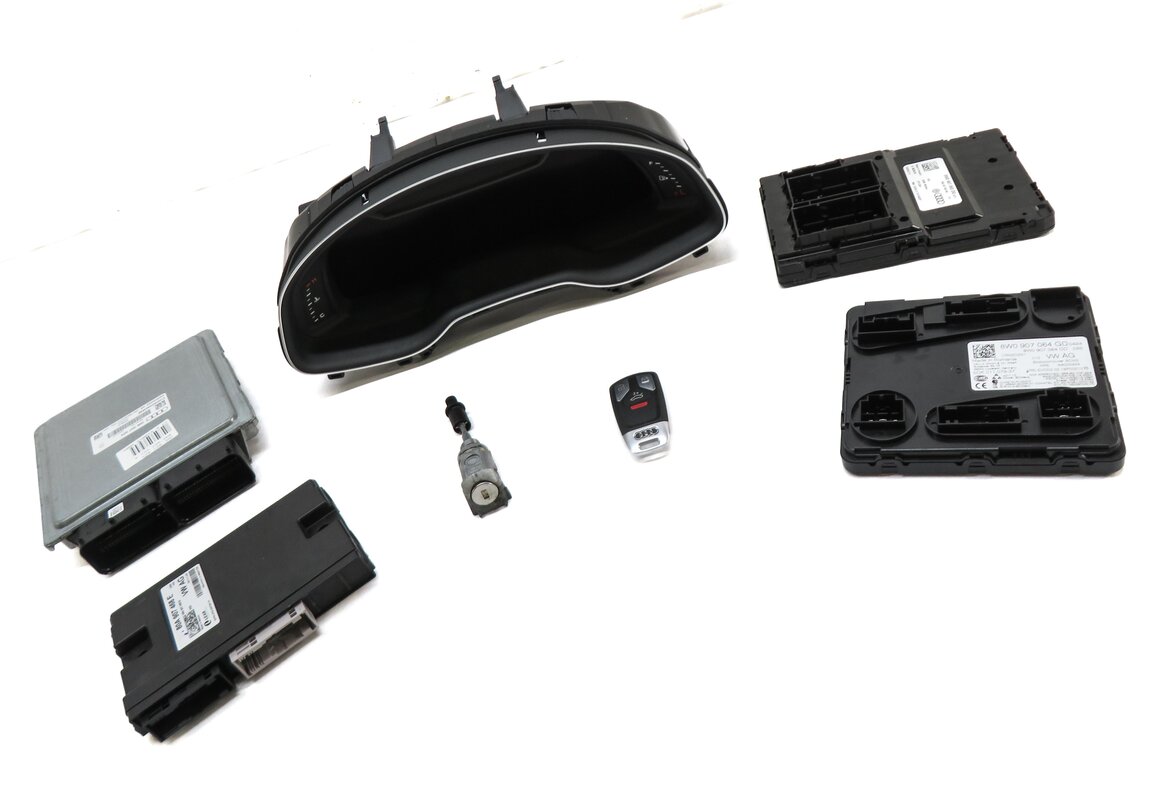 Thumbnail 3: 2019 AUDI Q7 4M 3.0L CREC ENGINE ECM BCM SPEEDOMETER IMMOBILIZER MODULE KEY SET