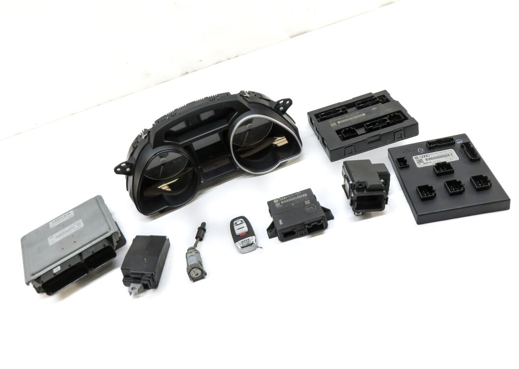Thumbnail 4: 2016 AUDI S5 (B8 8T) 3.0L CTUB ECM BCM SPEEDOMETER IMMOBILIZER MODULE KEY SET