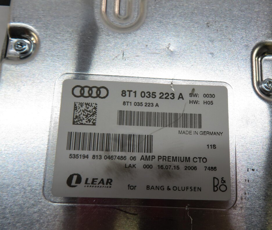 Thumbnail 5: 13-17 AUDI A4 S4 A5 S5 RS5 Q5 Q7 (B8 8K 8R 4M) BANG & OLUFSEN AUDIO AMP AMPLIFER