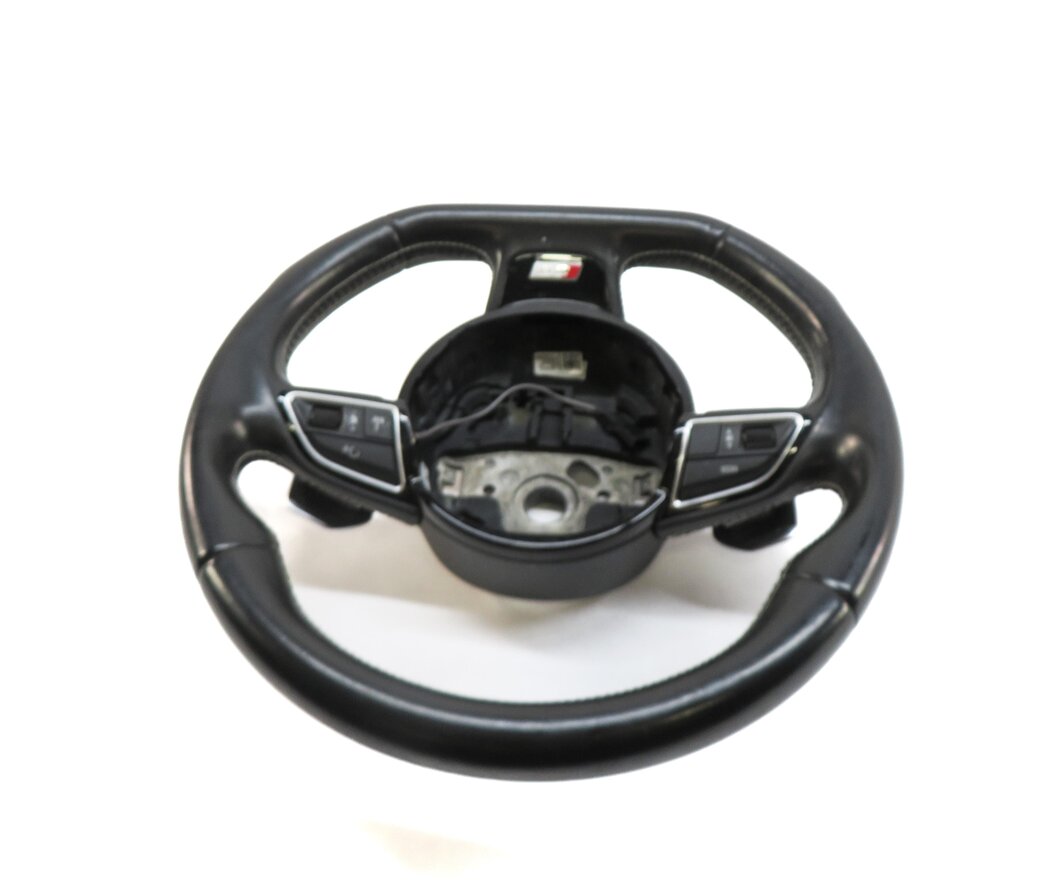 Thumbnail 4: 2013-2017 AUDI S5 (B8 8T) 3-SPOKE FLAT BOTTOM SPORT STEERING WHEEL w PADDLES