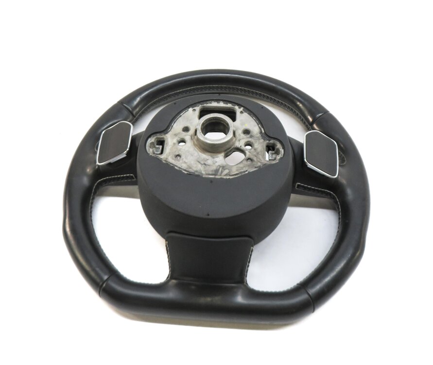 Thumbnail 5: 2013-2017 AUDI S5 (B8 8T) 3-SPOKE FLAT BOTTOM SPORT STEERING WHEEL w PADDLES