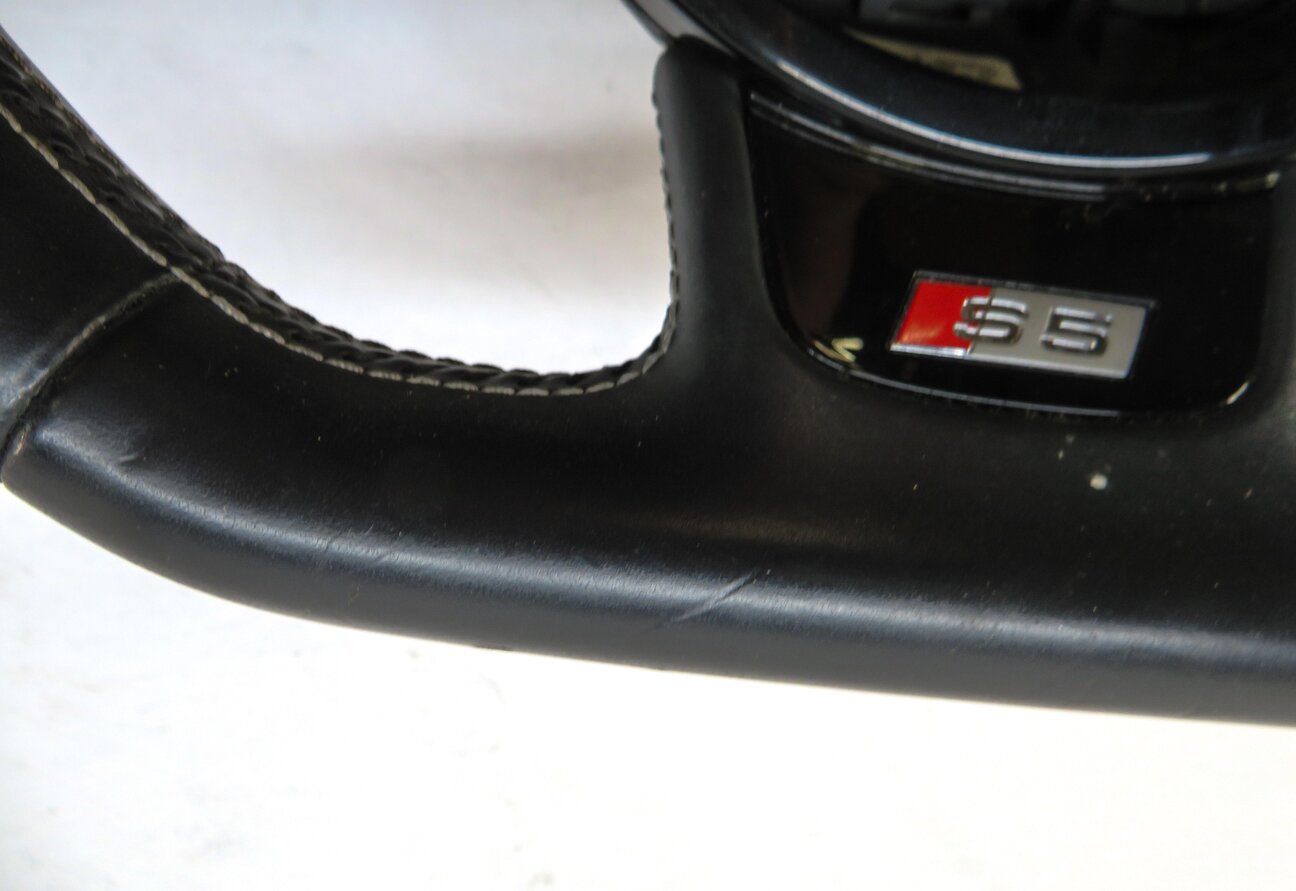 Thumbnail 6: 2013-2017 AUDI S5 (B8 8T) 3-SPOKE FLAT BOTTOM SPORT STEERING WHEEL w PADDLES