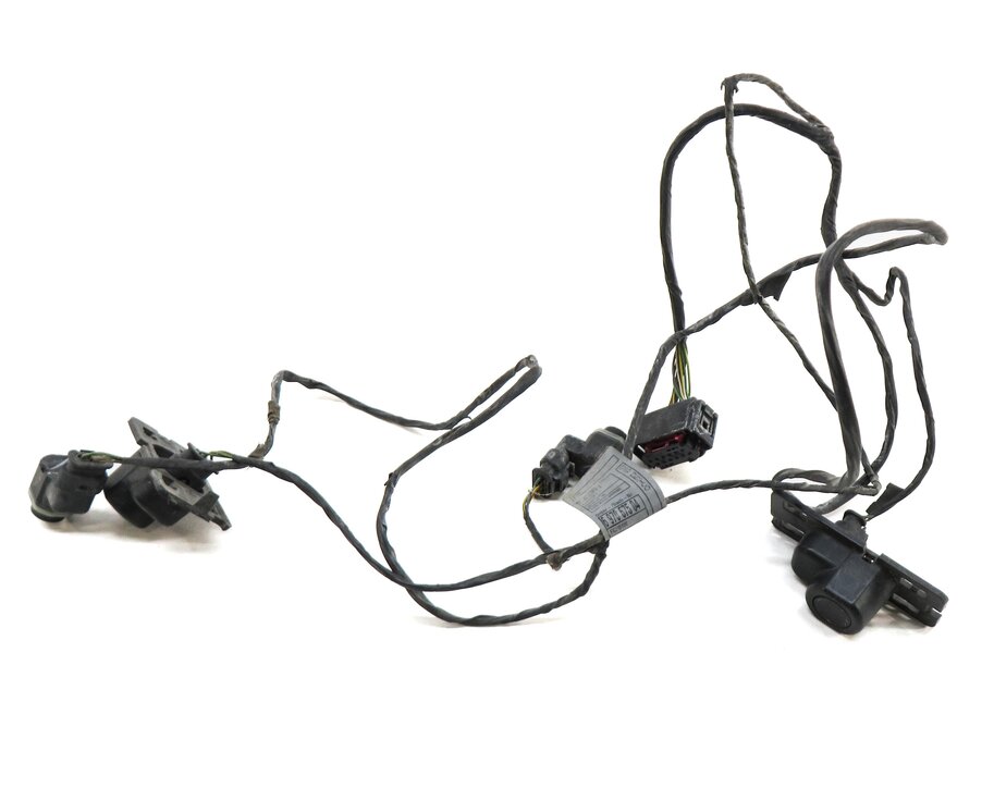 Thumbnail 2: 2009 BMW X5 E70 FRONT PARK ASSIST PDC SENSOR SET4 (BLACK) w/ WIRING WIRE HARNESS