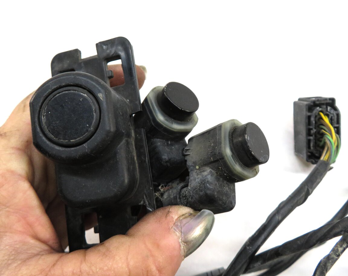 Thumbnail 5: 2009 BMW X5 E70 FRONT PARK ASSIST PDC SENSOR SET4 (BLACK) w/ WIRING WIRE HARNESS