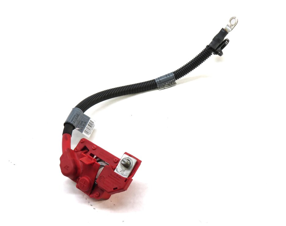Thumbnail 2: 2009 BMW X5 (E70) POSITIVE BATTERY CABLE w/ TERMINAL & SAFETY BLOWOUT FUSE