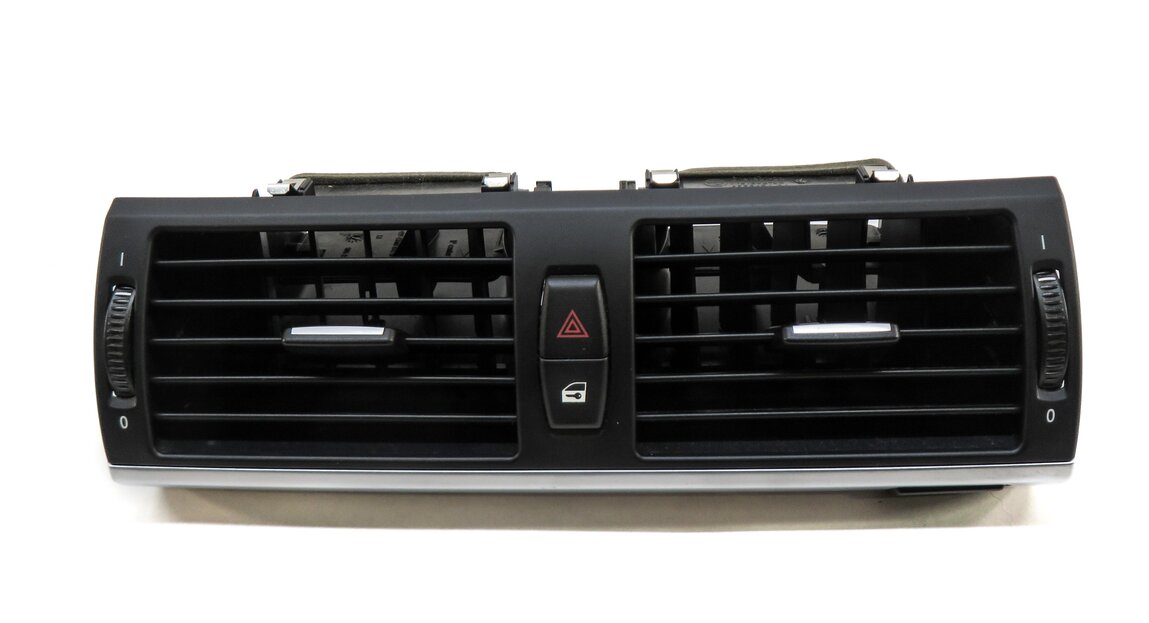 Thumbnail 2: 2009 BMW X5 (E70) FRONT CENTER DASH A/C HEATER AIR VENT (BLACK) w/ HAZARD SWITCH