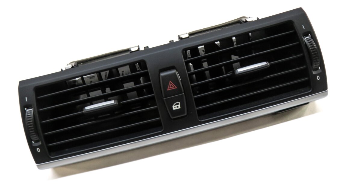 Thumbnail 3: 2009 BMW X5 (E70) FRONT CENTER DASH A/C HEATER AIR VENT (BLACK) w/ HAZARD SWITCH