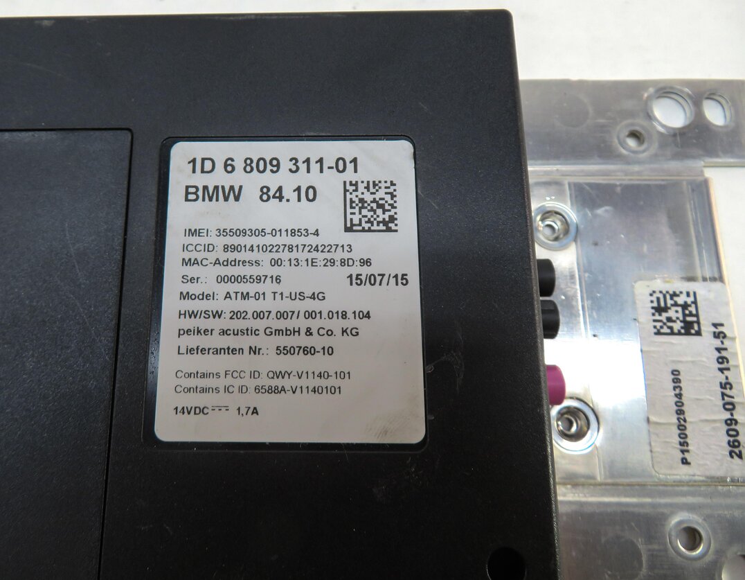 Thumbnail 4: 14-20 BMW 2 3 4 X3 X5 X6 (F15 F16 F22 F25 F30 F32 F86) BLUETOOTH CONTROL MODULE