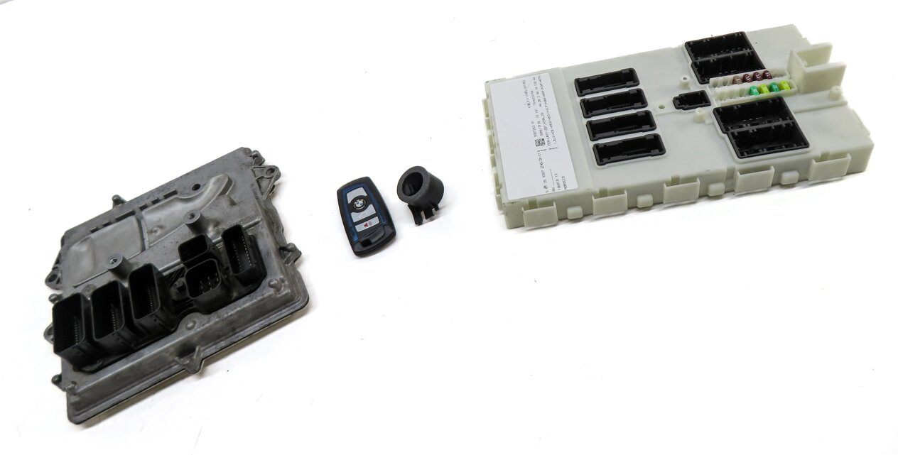 Thumbnail 3: 2016 BMW 435i COUPE (F32) 3.0L TURBO N55 ECM BCM BODY ENGINE MODULE KEY SET 3