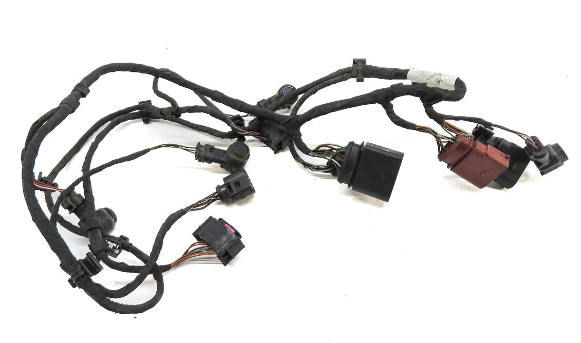 Thumbnail 2: 2014 AUDI Q7 (4L) REAR PARK ASSIST PDC SENSOR SET4 (BLACK) & WIRE WIRING HARNESS