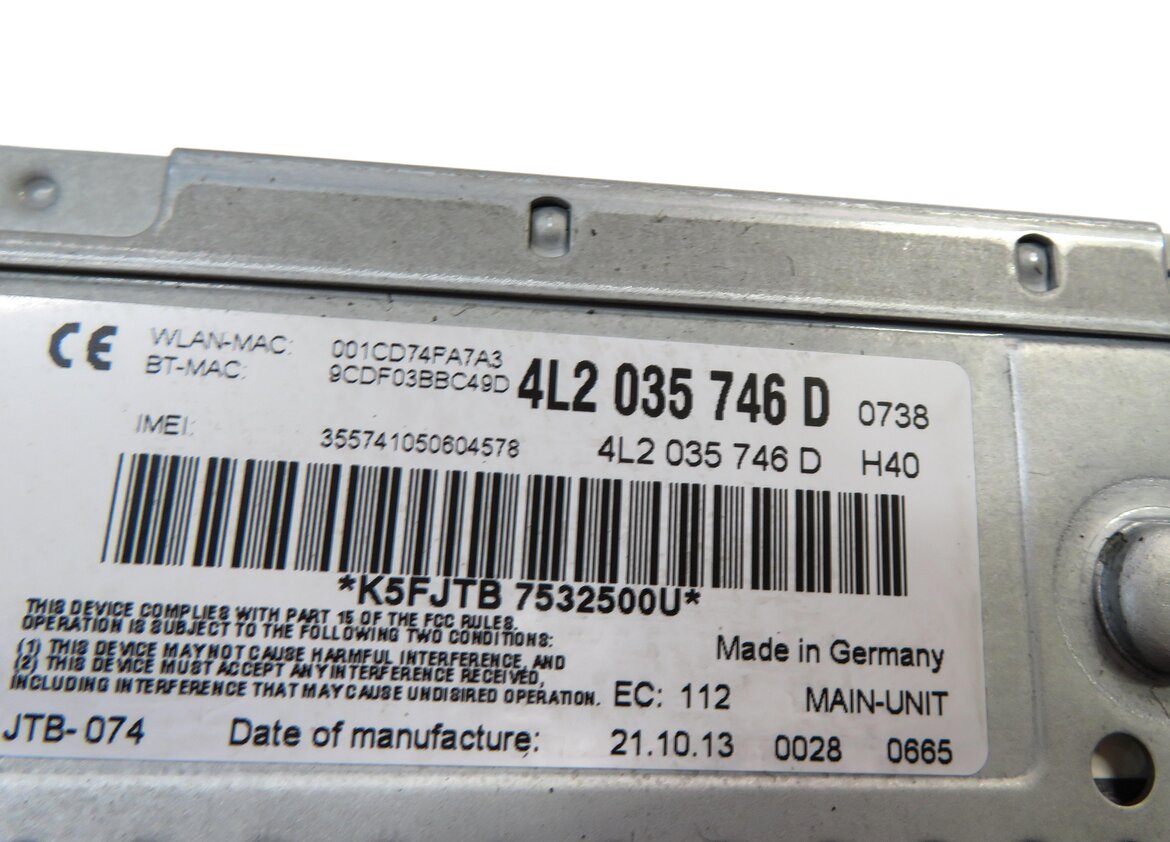 Thumbnail 7: 2013-2015 AUDI Q7 (4L) MMI RADIO STEREO MULTIMEDIA SIM SD MEDIA DVD CD PLAYER