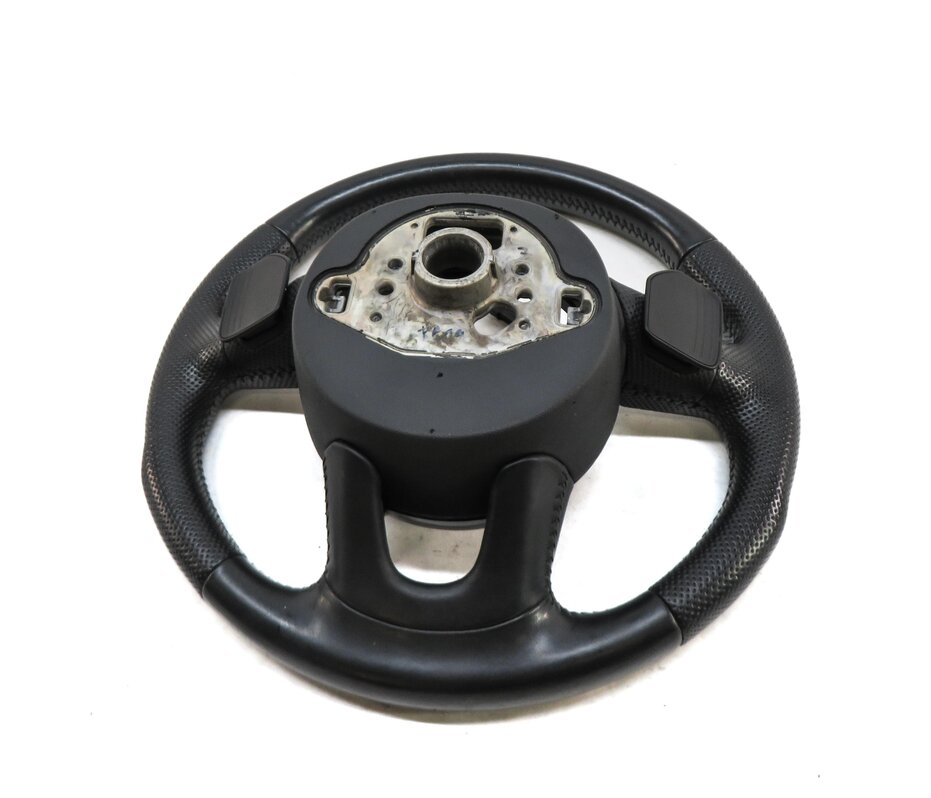 Thumbnail 5: 12-15 AUDI Q7 (4L) 3 SPOKE S-LINE STEERING WHEEL w/ SWITCHES & PADDLES (BLACK)