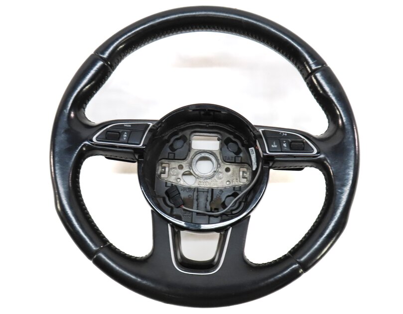 Thumbnail 4: 13-17 AUDI Q5 Q7 SQ5 B8 8R 4M 3 SPOKE STEERING WHEEL w/ SWITCH BUTTONS & PADDLES