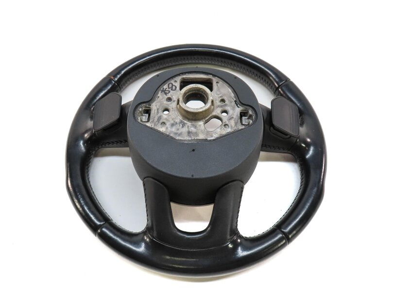Thumbnail 5: 13-17 AUDI Q5 Q7 SQ5 B8 8R 4M 3 SPOKE STEERING WHEEL w/ SWITCH BUTTONS & PADDLES