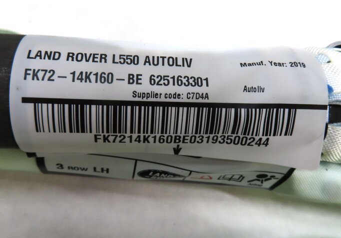 Thumbnail 7: 15-19 LAND ROVER DISCOVERY SPORT (L550) LEFT SIDE ROOF CURTAIN AIRBAG AIR BAG