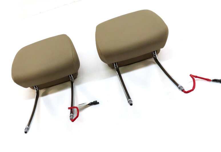 Thumbnail 3: 11-13 BMW X5 X6 E70 E71 FRONT LEFT DRIVER RIGHT PASSENGER SEAT HEADREST (BEIGE)