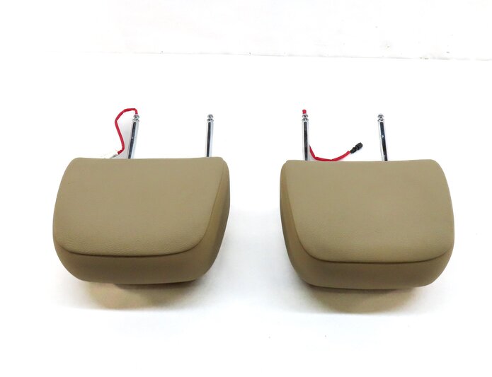 Thumbnail 4: 11-13 BMW X5 X6 E70 E71 FRONT LEFT DRIVER RIGHT PASSENGER SEAT HEADREST (BEIGE)