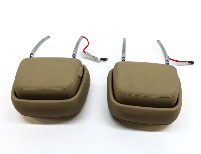 Thumbnail 5: 11-13 BMW X5 X6 E70 E71 FRONT LEFT DRIVER RIGHT PASSENGER SEAT HEADREST (BEIGE)