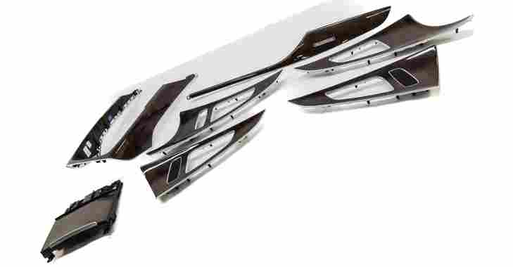 Thumbnail 3: 2013 AUDI A6 (C7) DOOR DASH CONSOLE DARK BROWN WALNUT WOOD TRIM SET 7