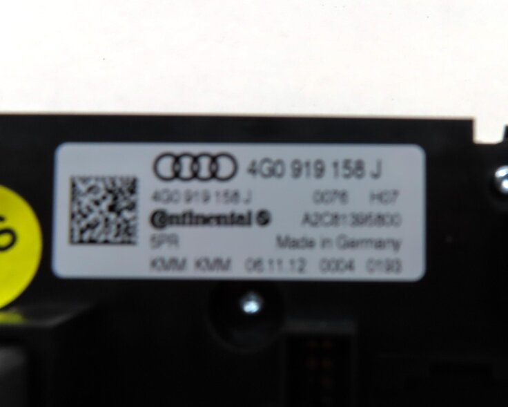 Thumbnail 7: 2012-2015 AUDI A6 A7 S6 S7 (C7 4G8) REAR HEATER A/C TEMPERATURE CONTROL PANEL