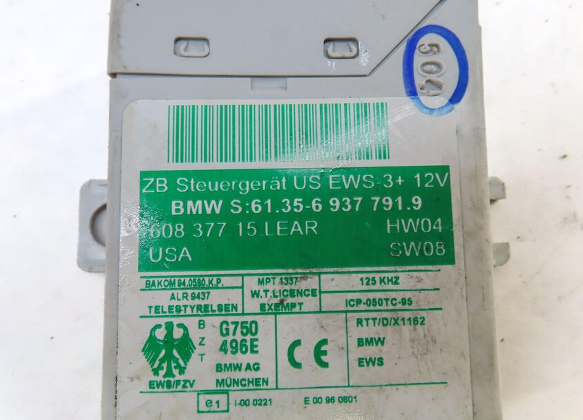 Thumbnail 9: 03-05 BMW Z4 (E85) 2.5L M54 ENGINE ECM DME IMMOBILIZER CONTROL MODULE KEY SET