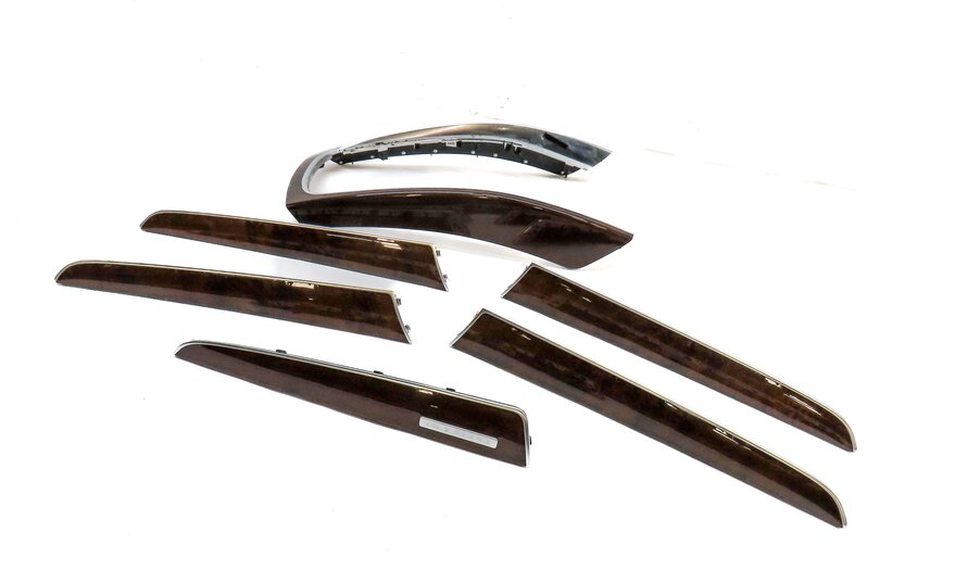 2012 AUDI Q5 (B8 8R) FRONT REAR DOOR DASH CONSOLE NATURAL WALNUT TRIM SET 6