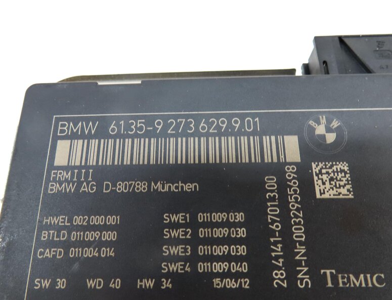Thumbnail 4: 10-17 BMW 5 6 7 M5 X3 X4 (F06 F10 F12 F25 F26) FRM III BODY LIGHT MODULE 2-PLUG