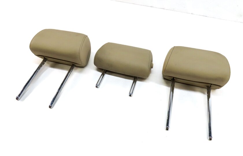 Thumbnail 1: 11-16 BMW GT 5-SERIES (F07 F10) REAR LEFT CENTER RIGHT SEAT HEADREST SET (BEIGE)
