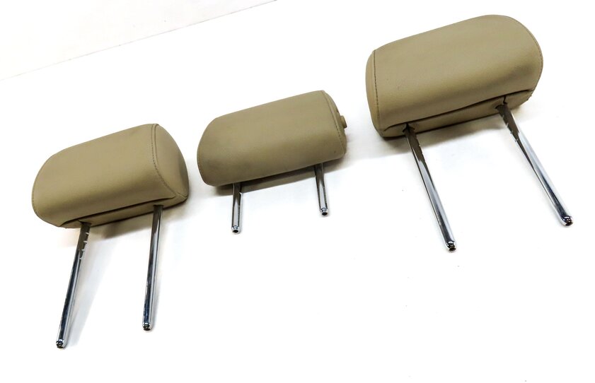 Thumbnail 3: 11-16 BMW GT 5-SERIES (F07 F10) REAR LEFT CENTER RIGHT SEAT HEADREST SET (BEIGE)