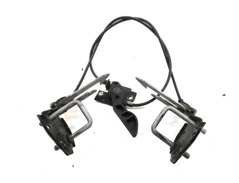 Thumbnail 2: 2013 BMW 535i F10 HOOD LEFT & RIGHT SAFETY CATCH HOOK SET2 CABLE & RELEASE LEVER