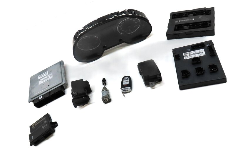 Thumbnail 22: 2010 AUDI Q5 (B8 8R) 3.2L CALB ENGINE ECM BCM GATEWAY IMMOBILIZER MODULE KEY SET