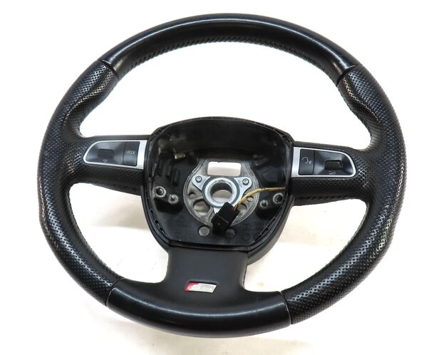 Thumbnail 2: 09-12 AUDI Q5 (B8 8R) 3 SPOKE S-LINE STEERING WHEEL w/ SWITCHES & PADDLES BLACK