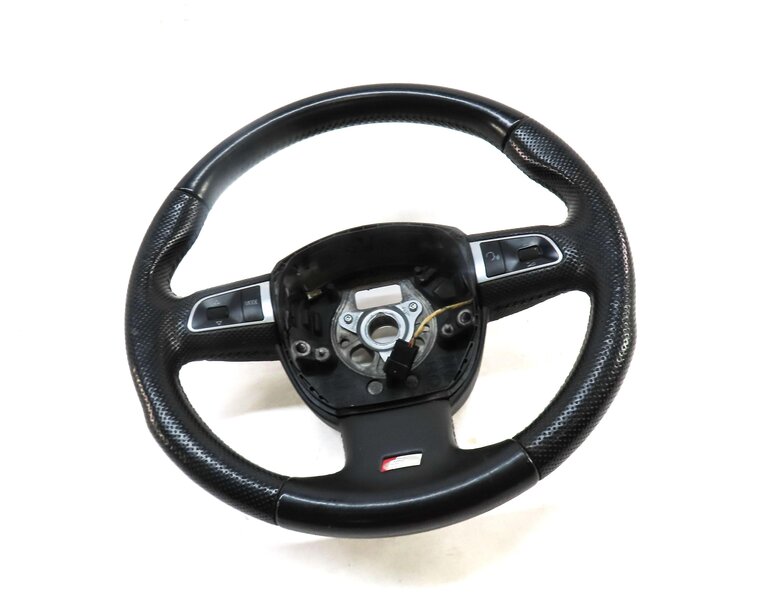 Thumbnail 3: 09-12 AUDI Q5 (B8 8R) 3 SPOKE S-LINE STEERING WHEEL w/ SWITCHES & PADDLES BLACK