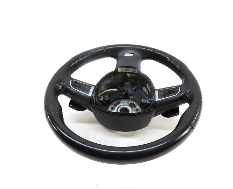 Thumbnail 4: 09-12 AUDI Q5 (B8 8R) 3 SPOKE S-LINE STEERING WHEEL w/ SWITCHES & PADDLES BLACK