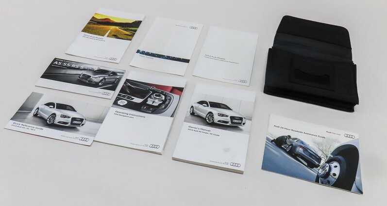 2014 AUDI A5 COUPE (B8 8T) OWNERS MANUAL BOOKLET SET 8 w/ CARRYING CASE
