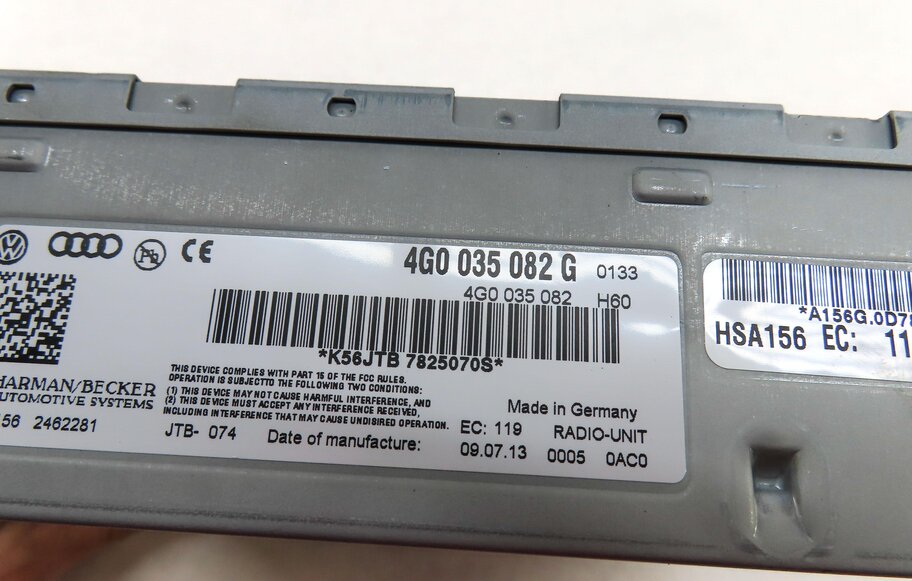 Thumbnail 5: 2014 AUDI A5 COUPE (B8 8T) AM/FM RADIO STEREO RECEIVER HEAD UNIT 4G0035082G