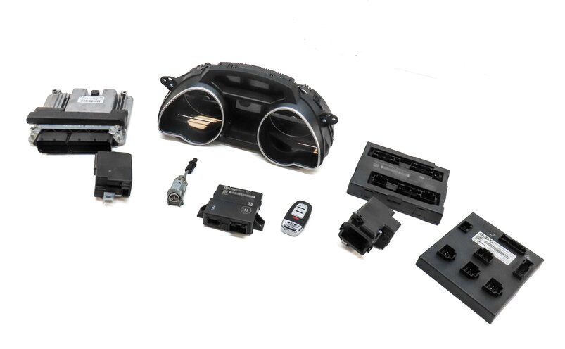 Thumbnail 1: 2014 AUDI A5 COUPE (B8 8T) 2.0L CPMB SPEEDOMETER BODY ENGINE MODULE & KEY SET