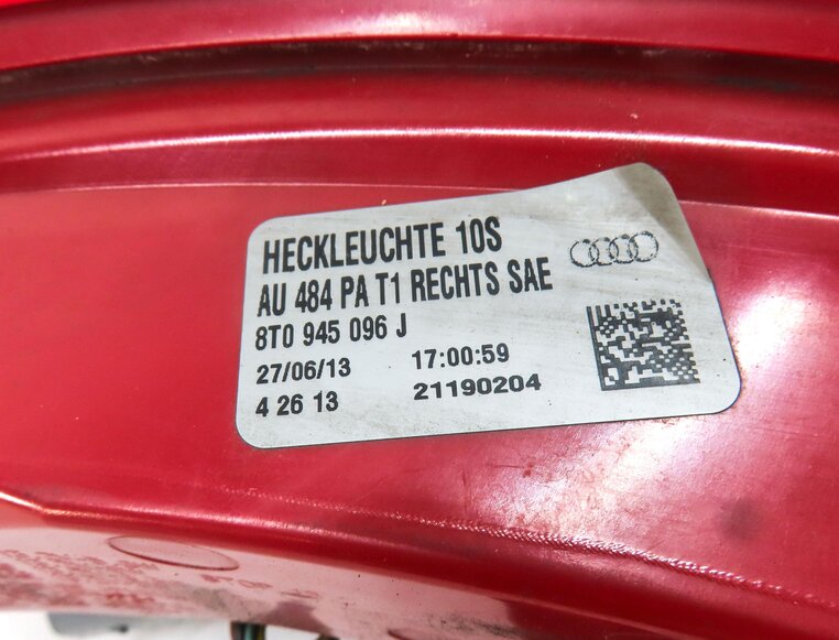 Thumbnail 6: 13-17 AUDI A5 S5 RS5 (B8 8T) REAR RIGHT OUTER TAILLIGHT BRAKE LIGHT LAMP (LED)