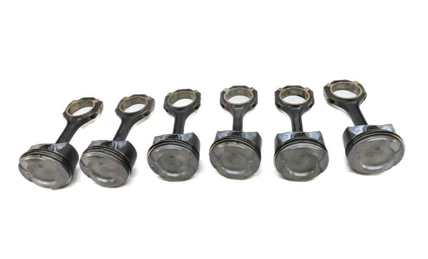 Thumbnail 1: 15-22 MERCEDES M276 3.0L ENGINE PISTON & ROD SET 6 X166 W166 W205 W222 W212 R231