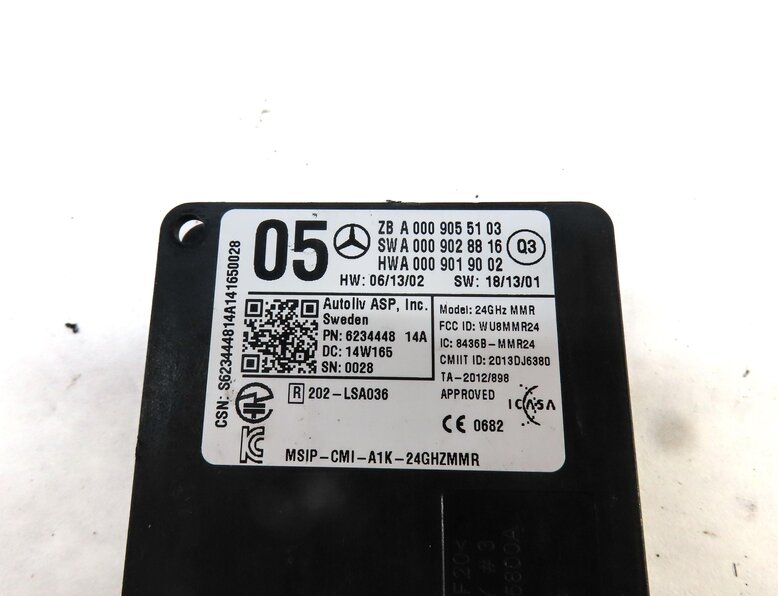 Thumbnail 4: 2015 MERCEDES ML400 (W166) FRONT BLIND SPOT RADAR SENSOR MODULE 0009055103