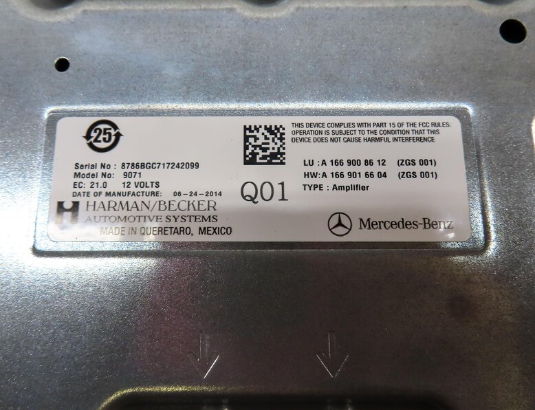 Thumbnail 5: 14-16 MERCEDES ML GL S (W166 X166 W22) RADIO SPEAKER HARMAN BECKER AMPLIFIER AMP