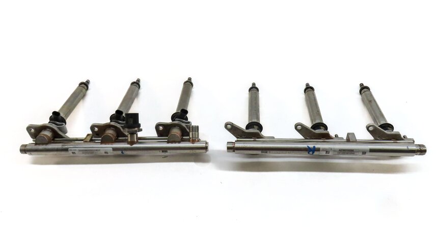Thumbnail 4: 2015 MERCEDES ML400 (W166) 3.0L TURBO M276 ENGINE FUEL INJECTOR SET 6 w/ RAILS