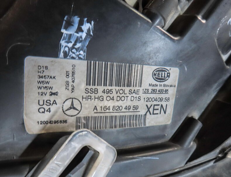Thumbnail 8: 11-12 MERCEDES GL CLASS (X164) LEFT DRIVER XENON HID HEADLIGHT HEAD LIGHT LAMP