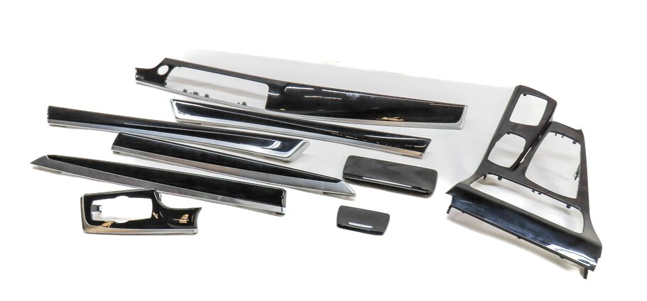 2011 BMW 535i (F10) FRONT REAR LEFT RIGHT DOOR DASH CONSOLE ASH WOOD TRIM SET 9