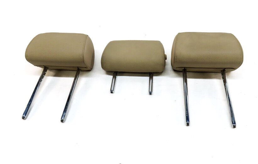 Thumbnail 2: 11-16 BMW GT 5-SERIES F07 F10 REAR LEFT CENTER & RIGHT SEAT HEADREST SET (BEIGE)