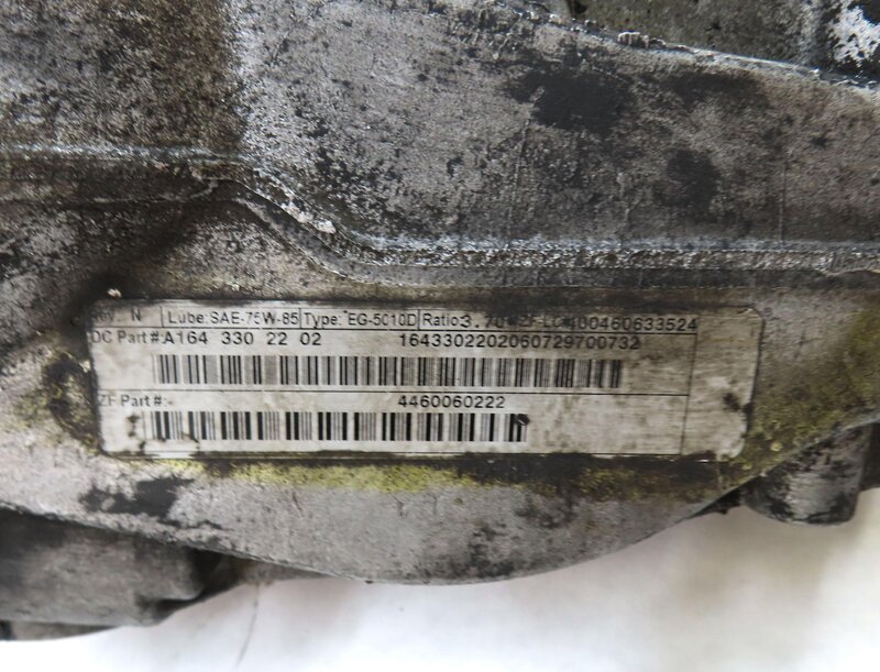Thumbnail 5: 06-11 MERCEDES GL ML CLASS (W164 X164) FRONT DIFFERENTIAL GEAR CARRIER (3.70)