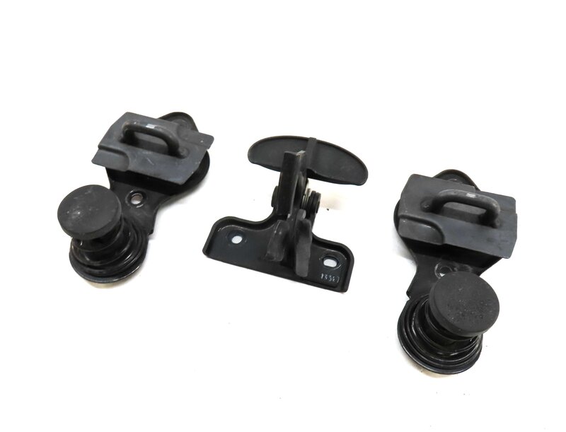 2008 MERCEDES GL450 (X164) HOOD SAFETY CATCH HOOK w/ RELEASE LEVER & SPRING SET3